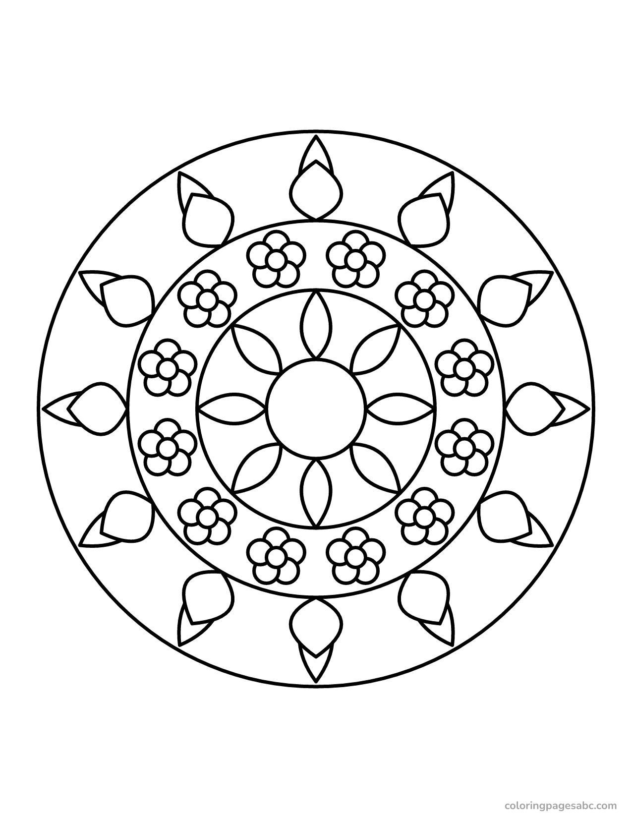 Tulip mandala to color online
