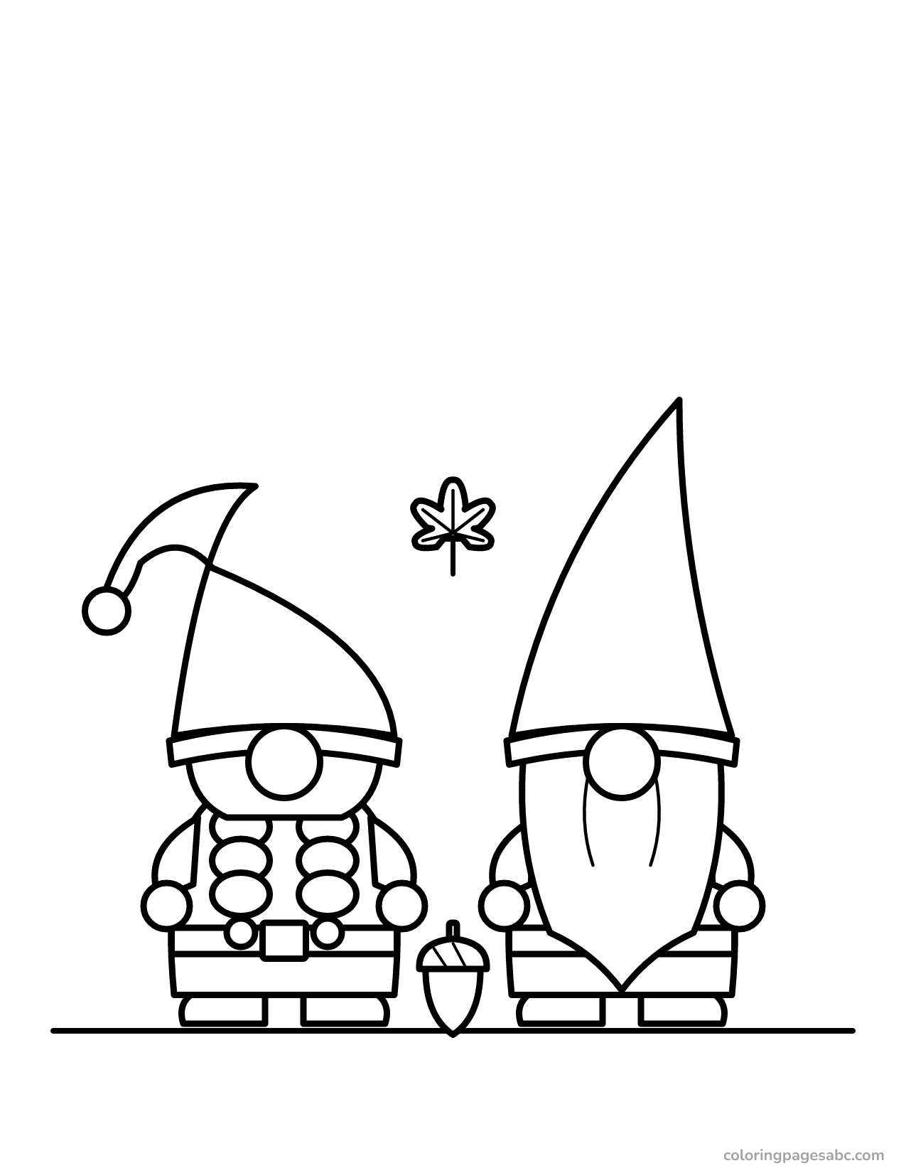 Two fall gnomes to color online