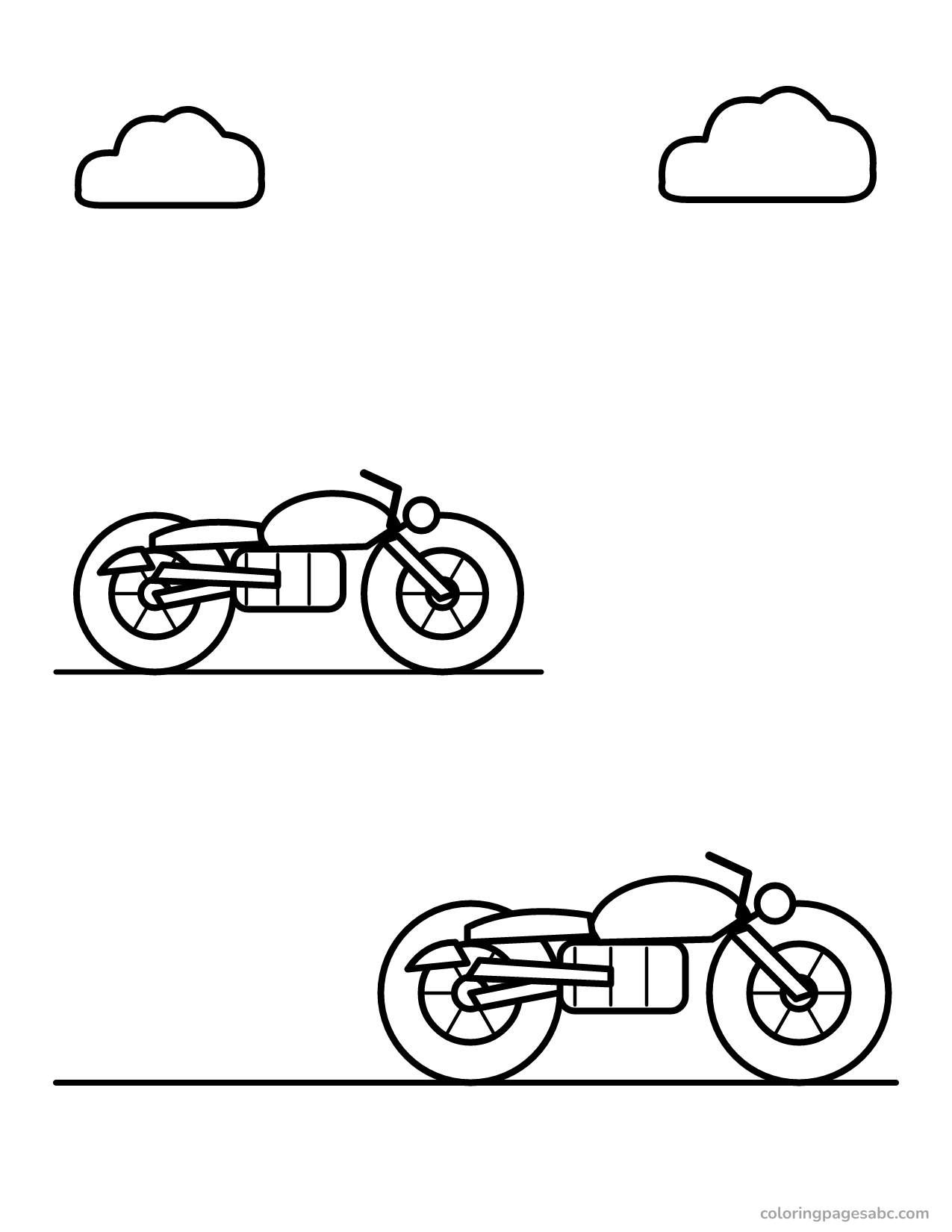 Two motorcycles to color online