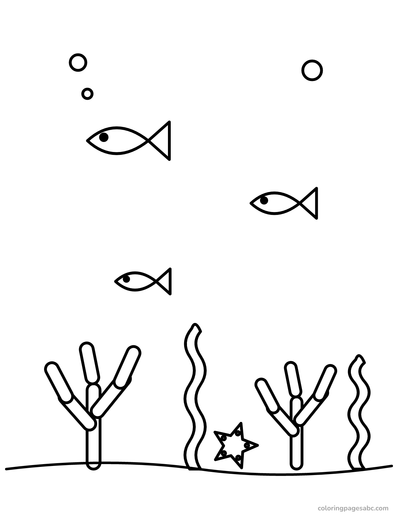 Fish and coral to color online