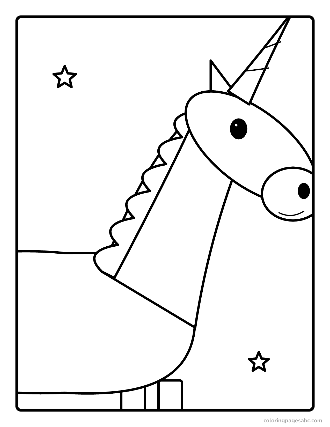 Unicorn head to color online