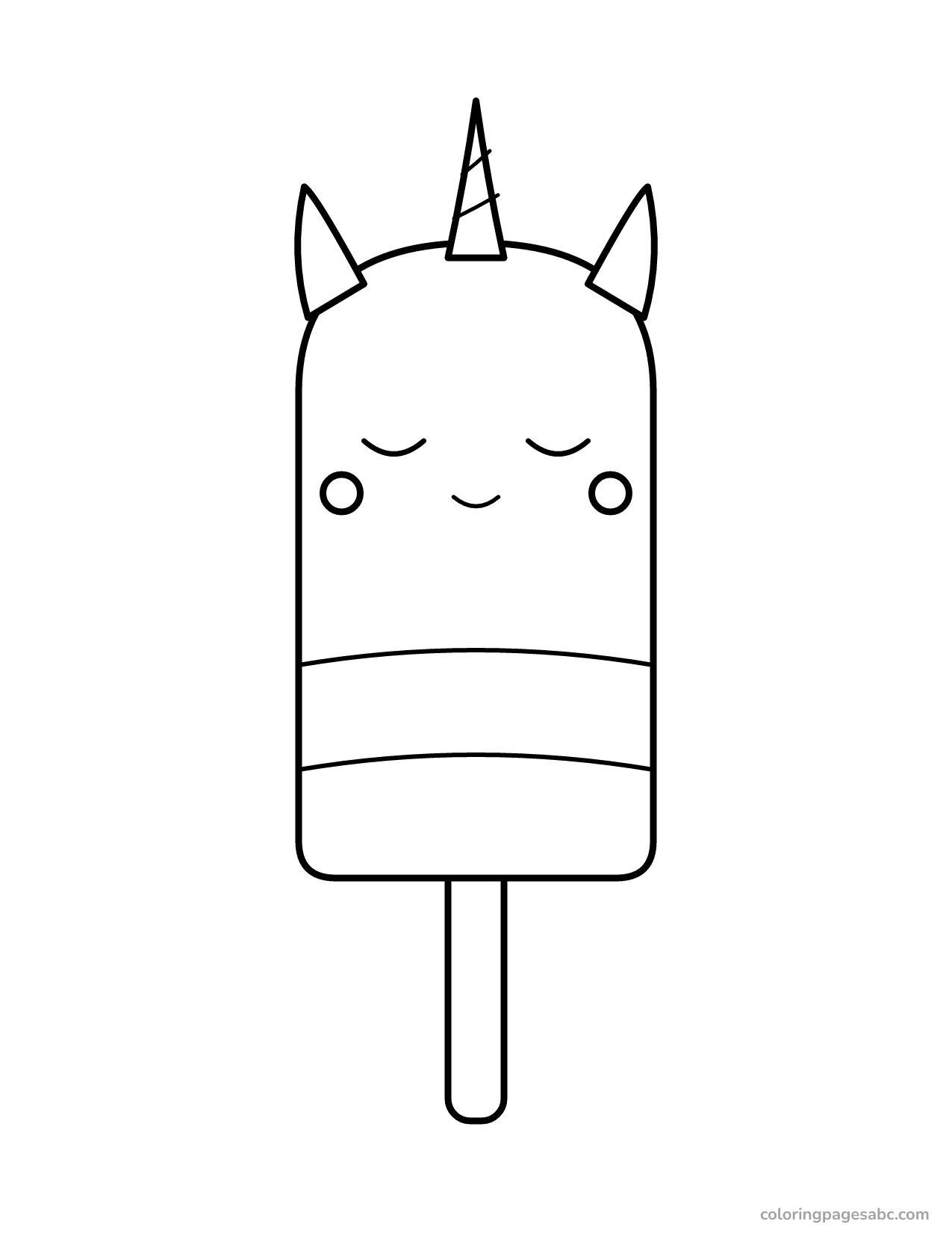 Unicorn popsicle to color online