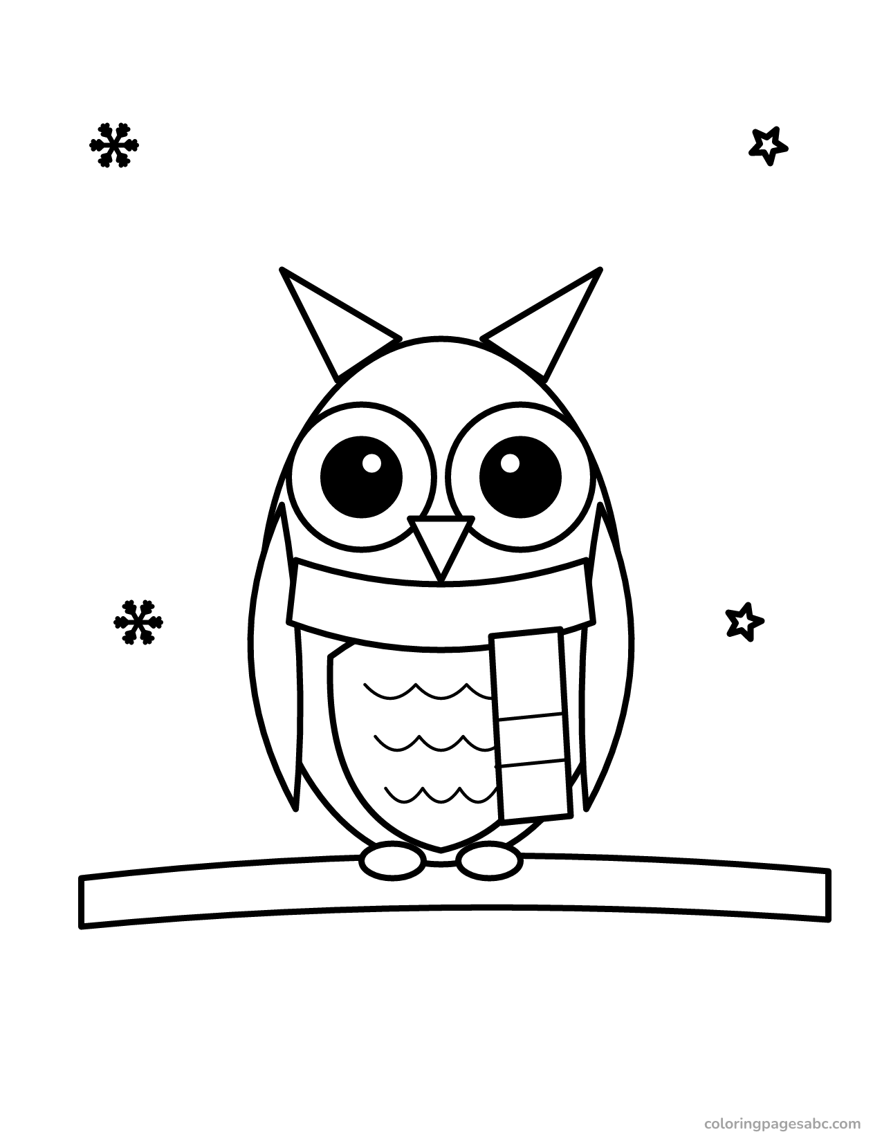 Winter owl to color online